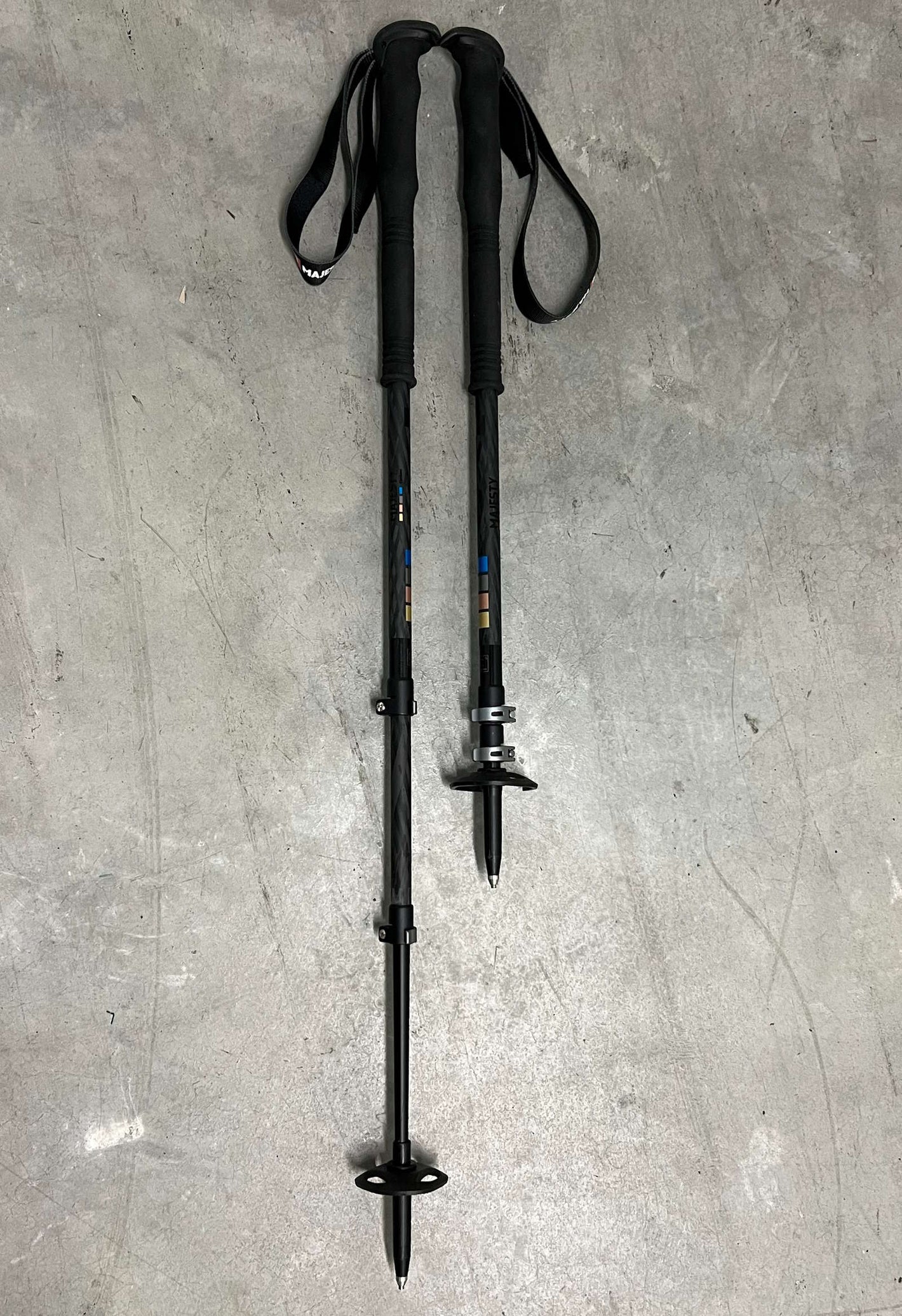 Carbon Touring Ski Poles | 3p Telescopic | 231 grams - Rep Sample - Majesty Skis | USA