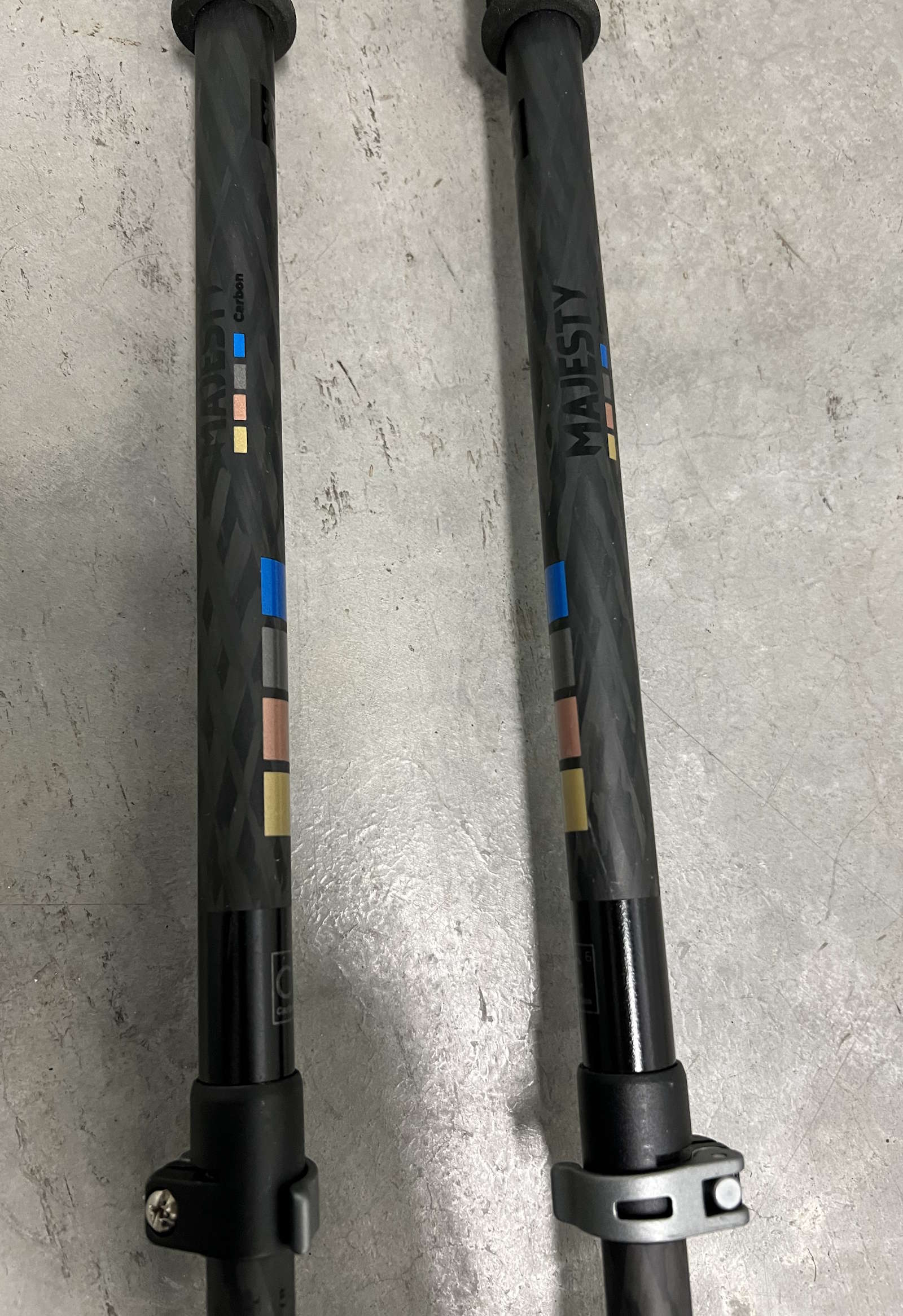 Carbon Touring Ski Poles | 3p Telescopic | 231 grams - Rep Sample - Majesty Skis | USA