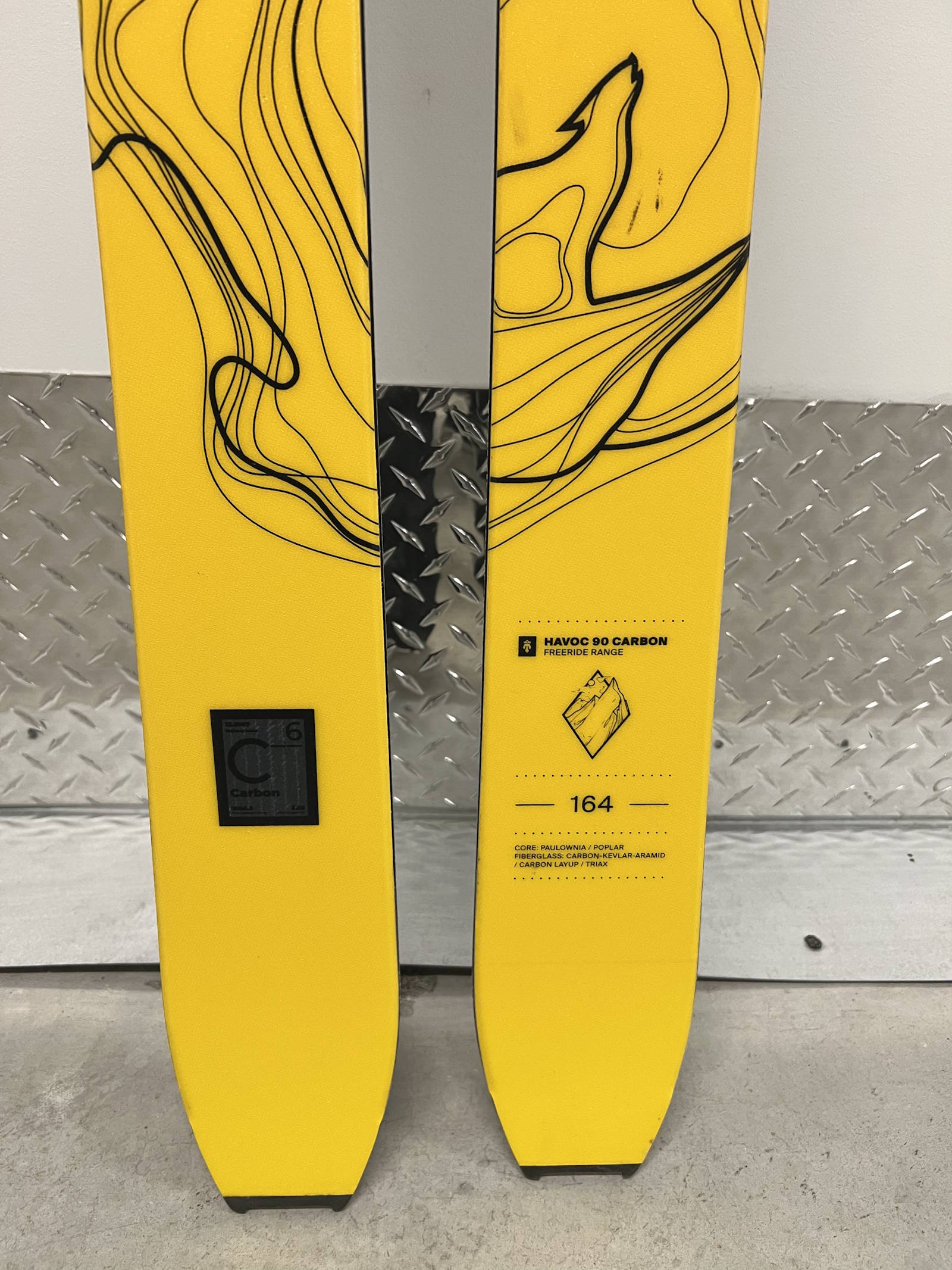 MAJESTY Havoc 90 Carbon 164 cm Demo Skis – telemark bindings removed