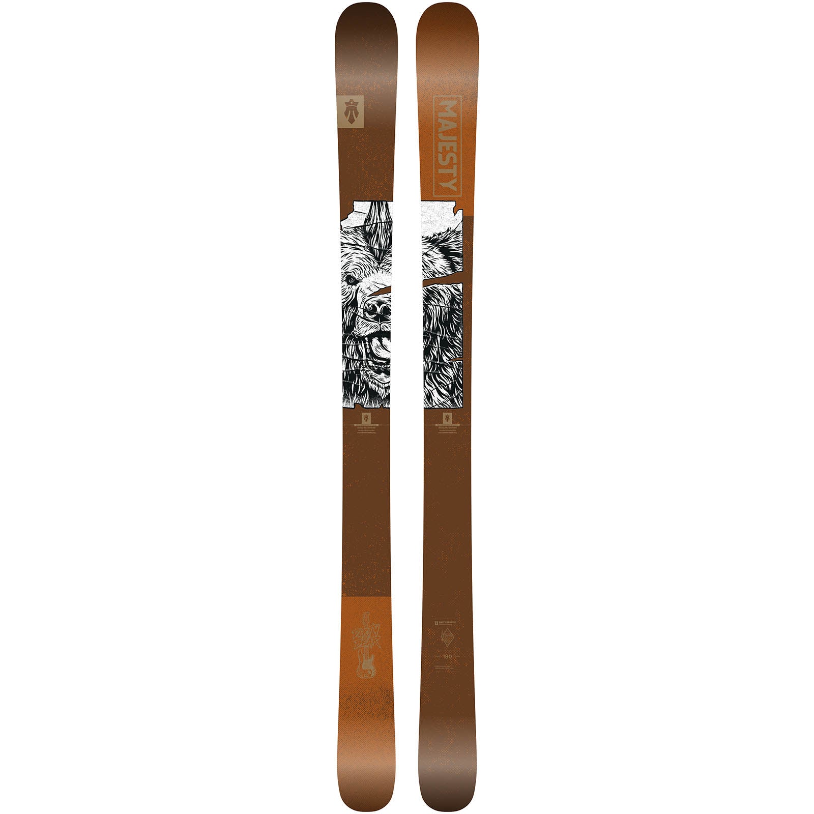 2017 k2 used ski set Majesty Dirty Bear XL All-Mountain Freestyle Skis 186