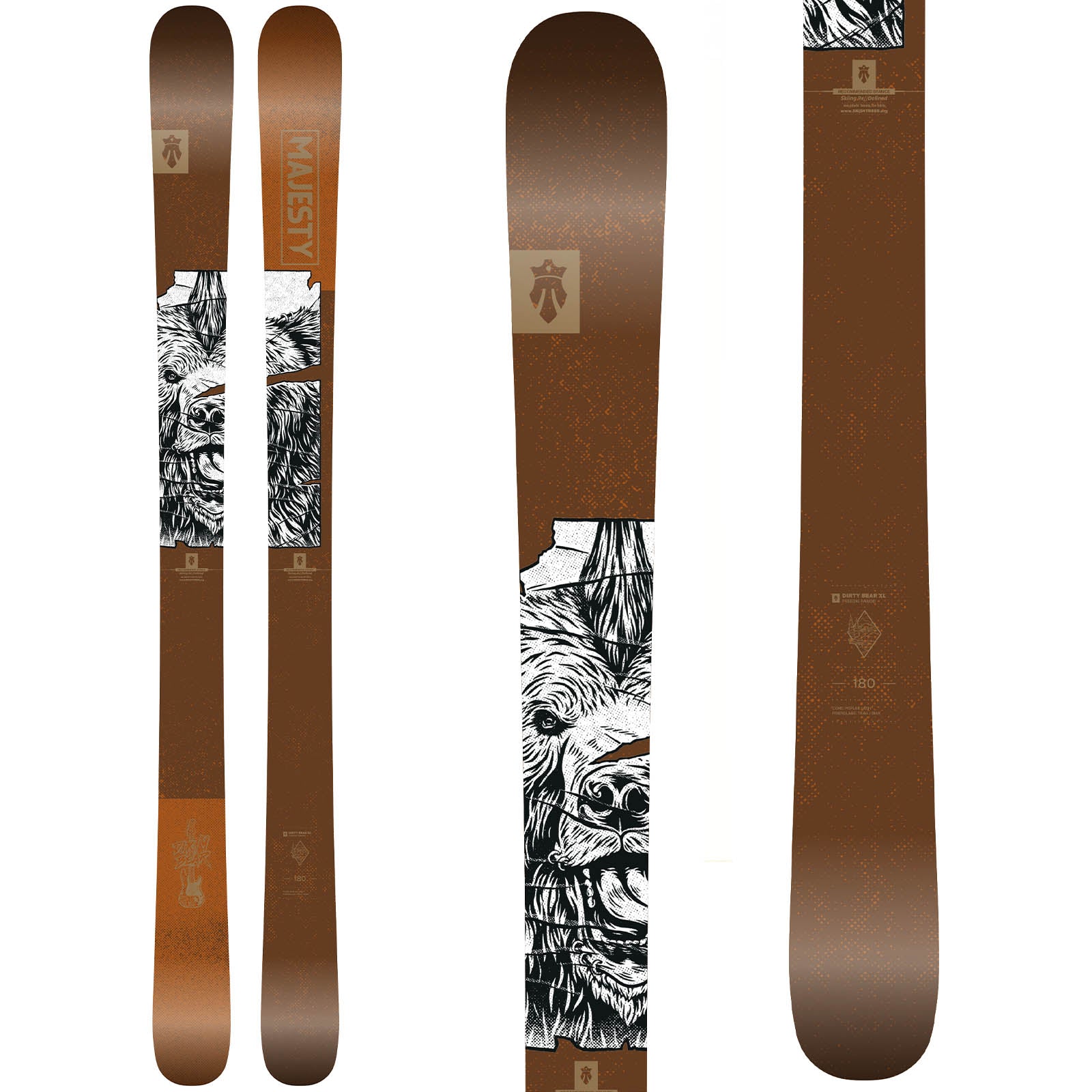 NEW | Dirty Bear XL - All-Mountain Freestyle Skis | 105 mm - Majesty Skis | USA