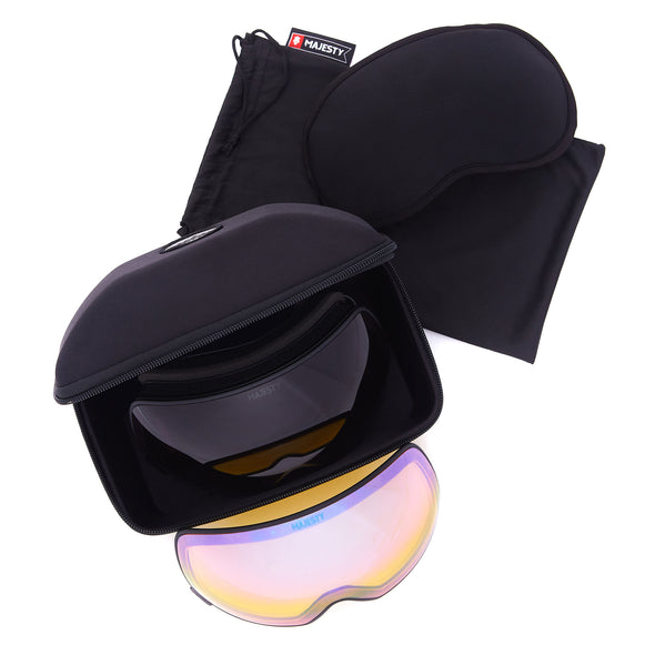 The FORCE-S Spherical Snow Goggle: Black Pearl + XENON HD Rose Revo
