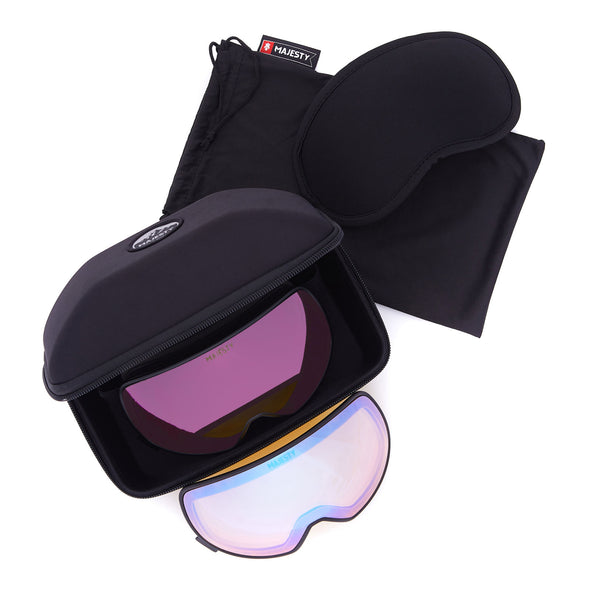 FORCE-S Women's Snow Goggle - Black Frame with Pink Amethyst Lens